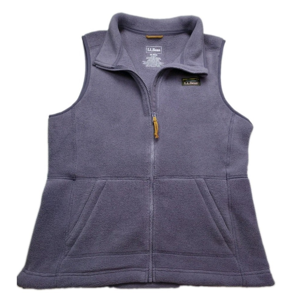 LL Bean Mountain Classic Women's Fleece Vest Purple Lavender  Full Zip Size M